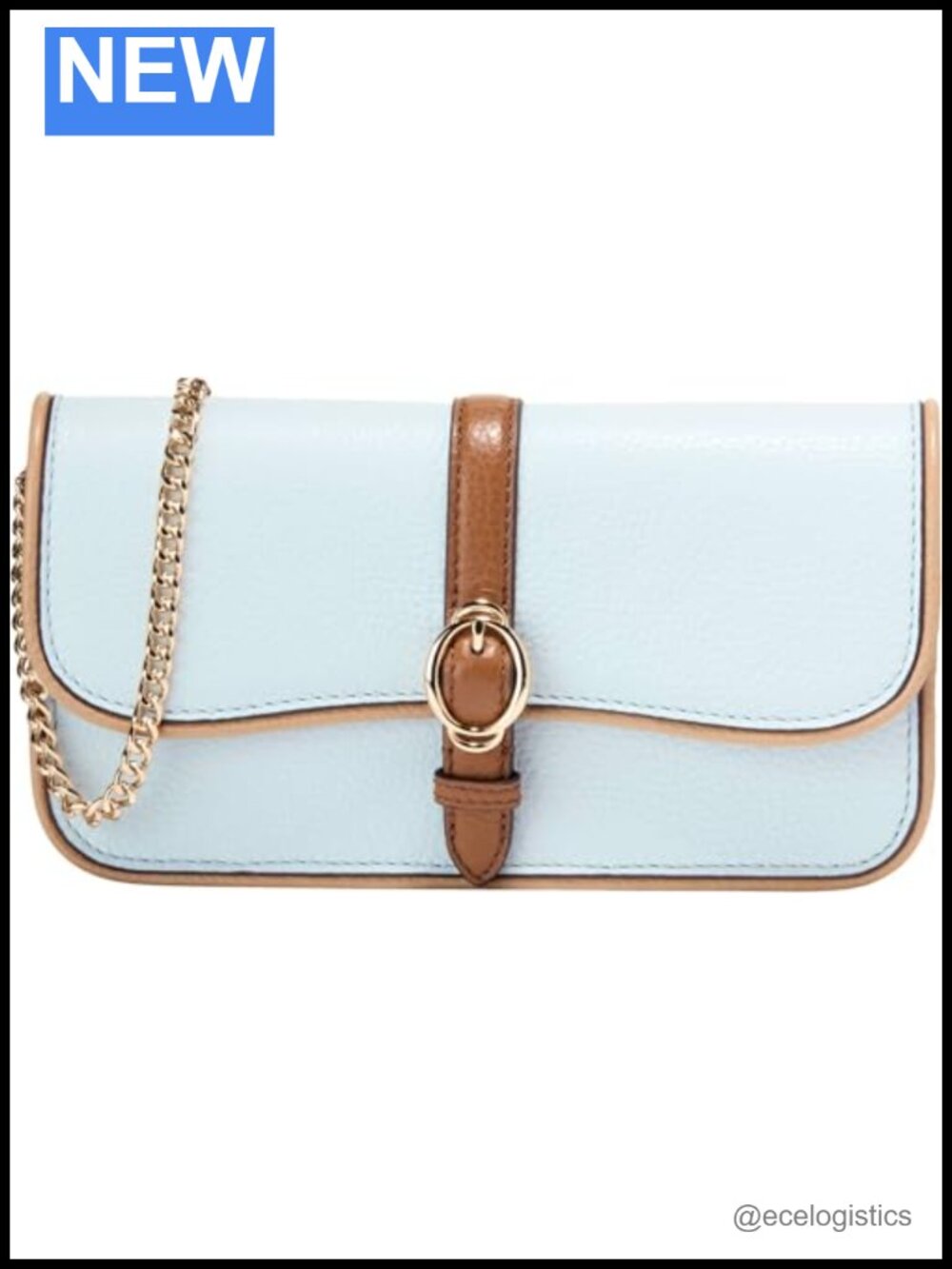 Leather Wallet on a Chain with Removable Crossbody Strap Magnetic Flap Credit